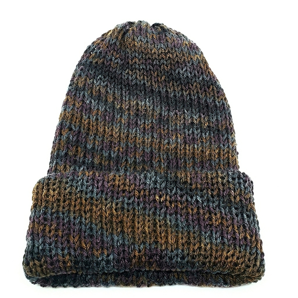 NWT Fall Multi Color Handmade Knit Beanie Hat
